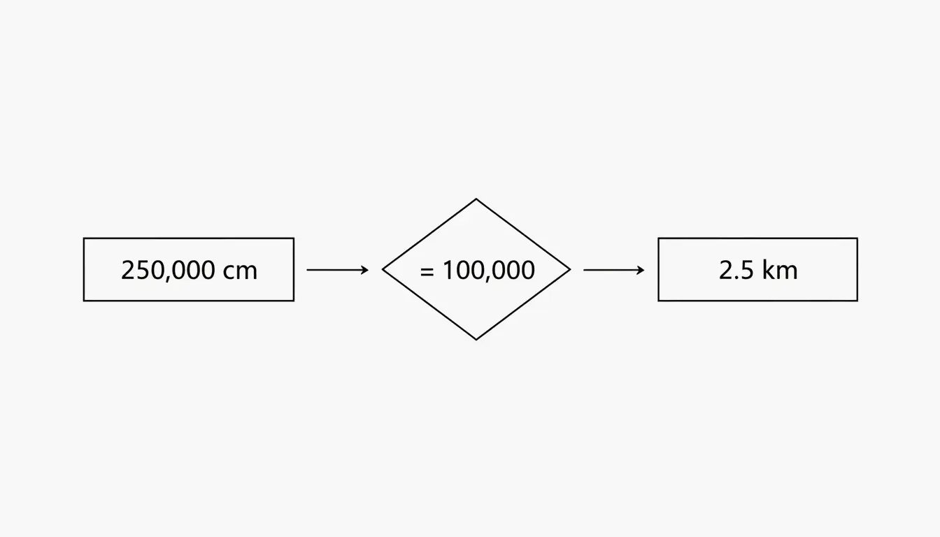 Diagram logika konversi cm ke km yang minimalis